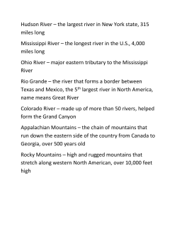 the largest river in New York state, 315 miles long Mississippi River