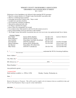 Groomer sign up sheet - Wright County Snowmobile Association