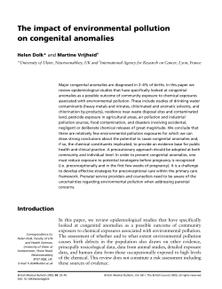 The impact of environmental pollution on congenital anomalies