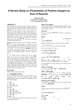 A Review Study on Presentation of Positive Integers as Sum of