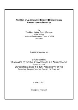 The use of Alternative Dispute Resolution in Administrative Disputes