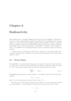 Chapter 6 Radioactivity