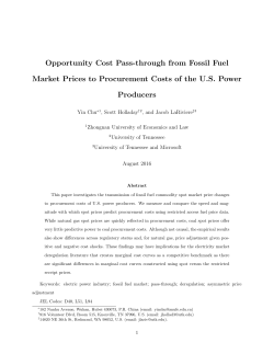 Opportunity Cost Pass-through from Fossil Fuel