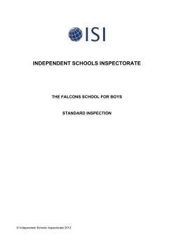 2012 ISI Inspection Report Pre-prep