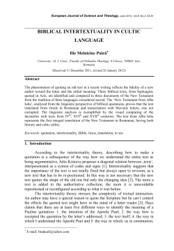 Biblical intertextuality in cultic language