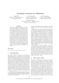 Grouping Synonyms by Definitions - Association for Computational