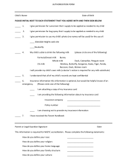 Authorization Form - Glendale Heights Child Care