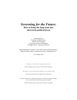 Governing for the Future: How to bring the long-term into short