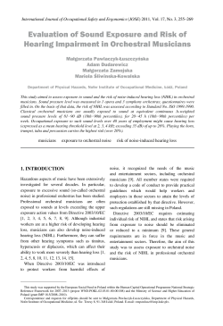 Evaluation of Sound Exposure and Risk of Hearing Impairment in