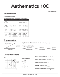 Formula Sheet