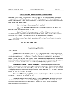 Literary Elements: Theme Emergence and
