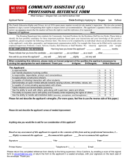 CA Professional Reference Form