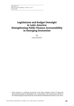 Legislatures and Budget Oversight in Latin America: Strengthening