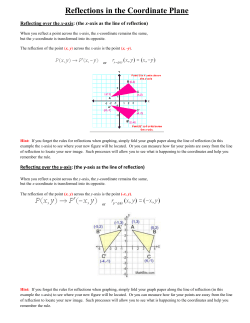 CLASS ACTIVITY NOV 18 Reflections in the Coordinate Plane