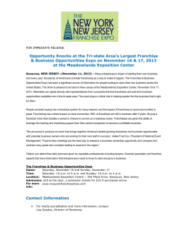 Opportunity Knocks at the Tri-state Area`s Largest Franchise