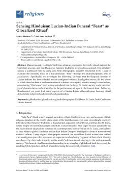 Sensing Hinduism: Lucian-Indian Funeral “Feast” as Glocalized