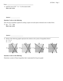 1) Find the roots of - 5x = 2 to the nearest tenth. Show your work