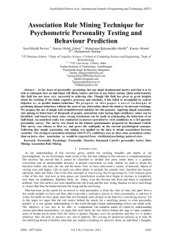 Association Rule Mining Technique for Psychometric Personality