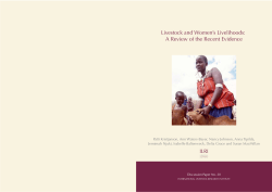 Livestock and Women`s Livelihoods: A Review of - CGSpace