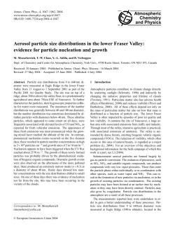 Aerosol particle size distributions in the lower Fraser Valley