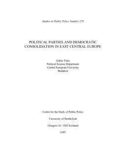 political parties and democratic consolidation in east central europe
