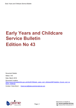 Early Years and Childcare Service Bulletin Edition No 43