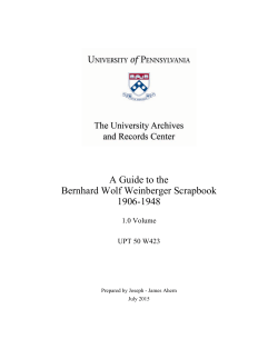 PDF - Guide, Bernhard Wolf Weinberger Scrapbook (UPT 50 W423)