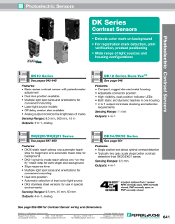 Photoelectric Sensors - DK Series Contrast Sensors, Dura-Vue