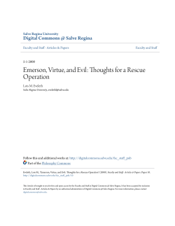 Emerson, Virtue, and Evil - Digital Commons @ Salve Regina
