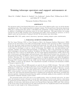 Training telescope operators and support astronomers at Paranal