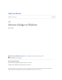 Selection of Judges in Oklahoma