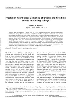 Freshman flashbulbs: Memories of unique and