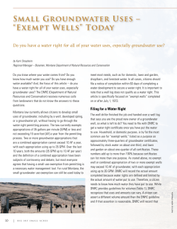 Small Groundwater Uses &ndash; &ldquo;Exempt Wells&rdquo; Today