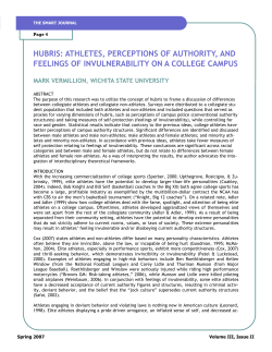 hubris: athletes, perceptions of authority, and feelings of