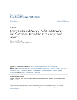 Jimmy Carter and Anwar el-Sadat - Lake Forest College Publications