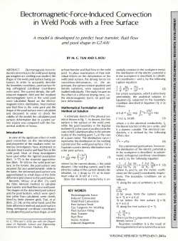 Electromagnetic-Force-Induced Convection in Weld Pools with a