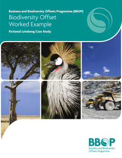 Biodiversity Offset Worked Example