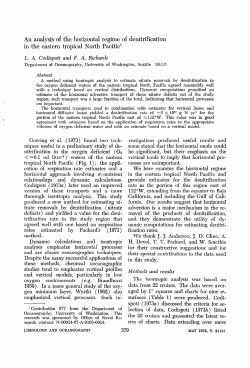 An analysis of the horizontal regime of denitrification in the eastern