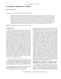 Evolutionary Significance of Iodine