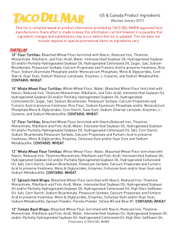 Ingredient List