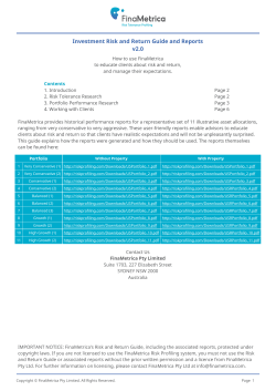 Investment Risk and Return Guide and Reports v2.0