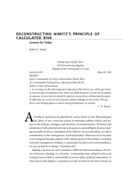 Deconstructing Nimitz`s Principle of Calculated Risk: Lessons for