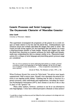 Generic pronouns and sexist language: The