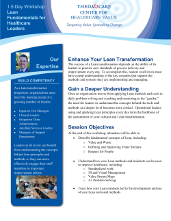 Our Expertise Enhance Your Lean Transformation Gain a Deeper