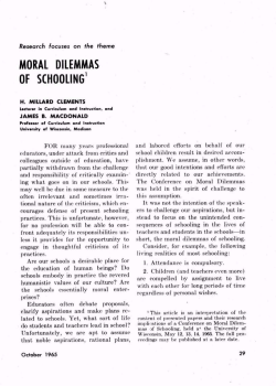 Moral Dilemmas of Schooling