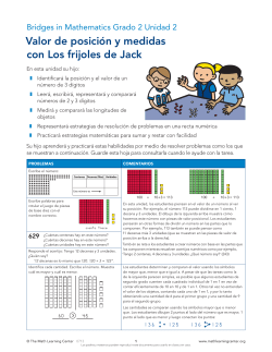 Bridges in Mathematics Grade 2 Family Overview: Unit 2 (Spanish)