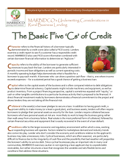 The Basic Five `Cs` of Credit