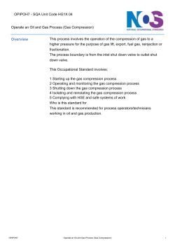 Operate an Oil and Gas Process (Gas Compression)