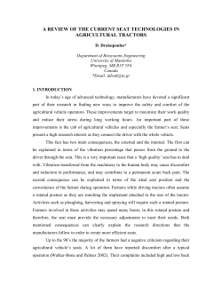 a review of the current seat technologies in agricultural tractors