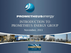 INTRODUCTION TO PROMETHEUS ENERGY GROUP